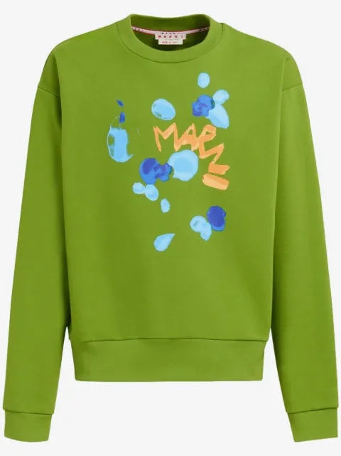 Marni logo-print cotton sweatshirt