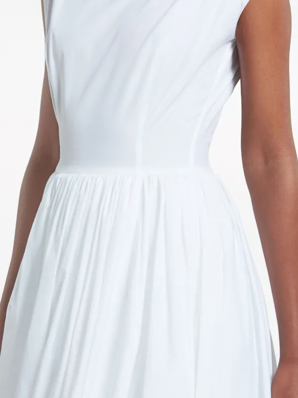 Marni boat-neck Cotton Midi Dress | White | FARFETCH