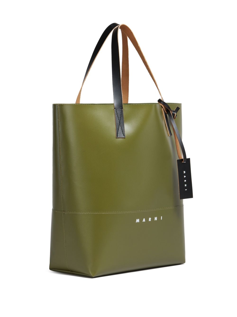 Shop Marni N/s Logo-print Tote Bag In Green