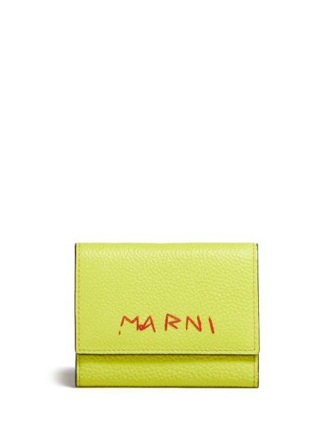 Marni logo-embroidred leather keyholder Women