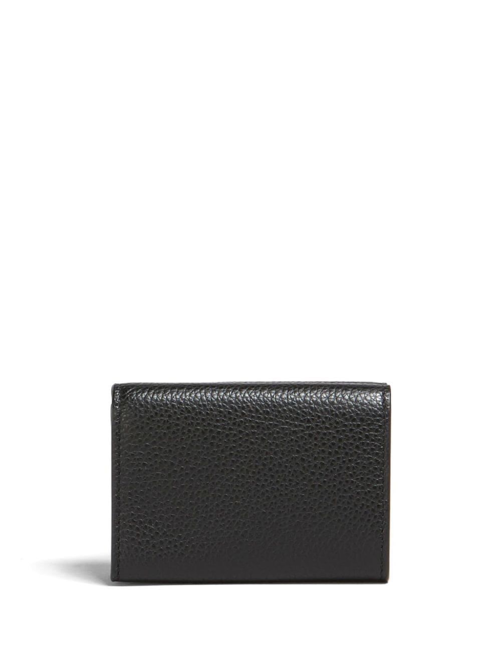 Shop Marni Logo-embroidered Tri-fold Leather Wallet In Black
