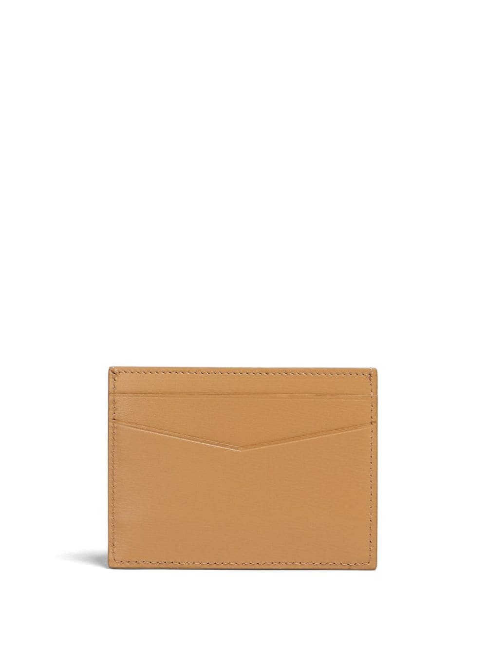 Shop Marni Logo-print Leather Cardholder In Brown