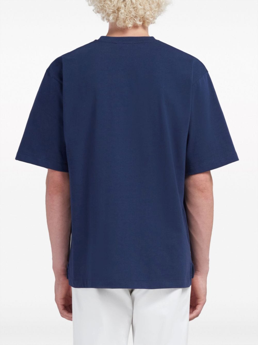 Shop Marni Logo-patch Cotton T-shirt In Blue