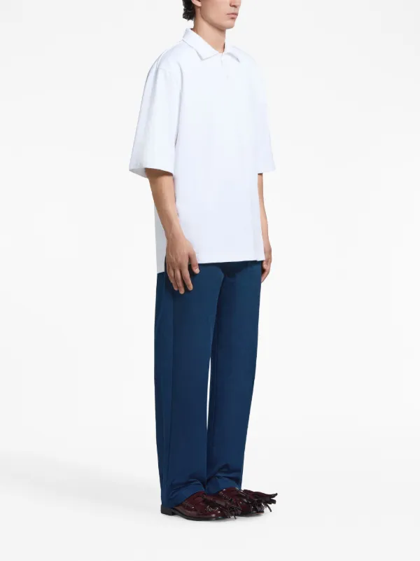 【送料&関税込】Marni Light Blue Cotton Trousers Light blue and white wool blend gingham trousers | Marni