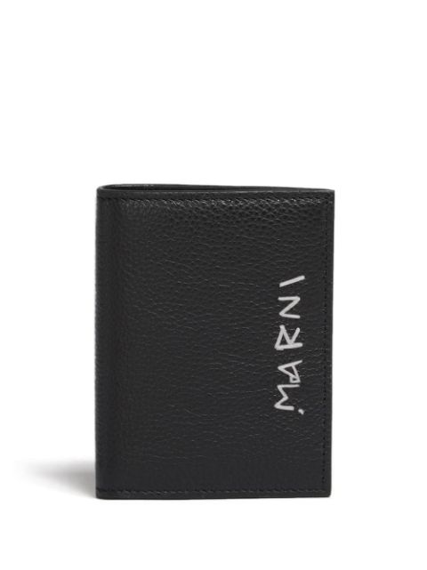 Marni logo-embroidered billfold wallet Men