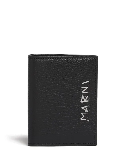 Portefeuille pliant à logo brodé - Marni - Modalova
