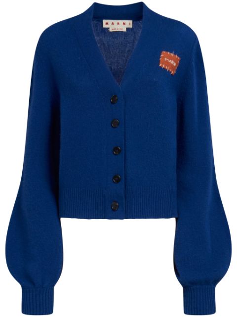 Marni logo-patch cashmere cardigan Women