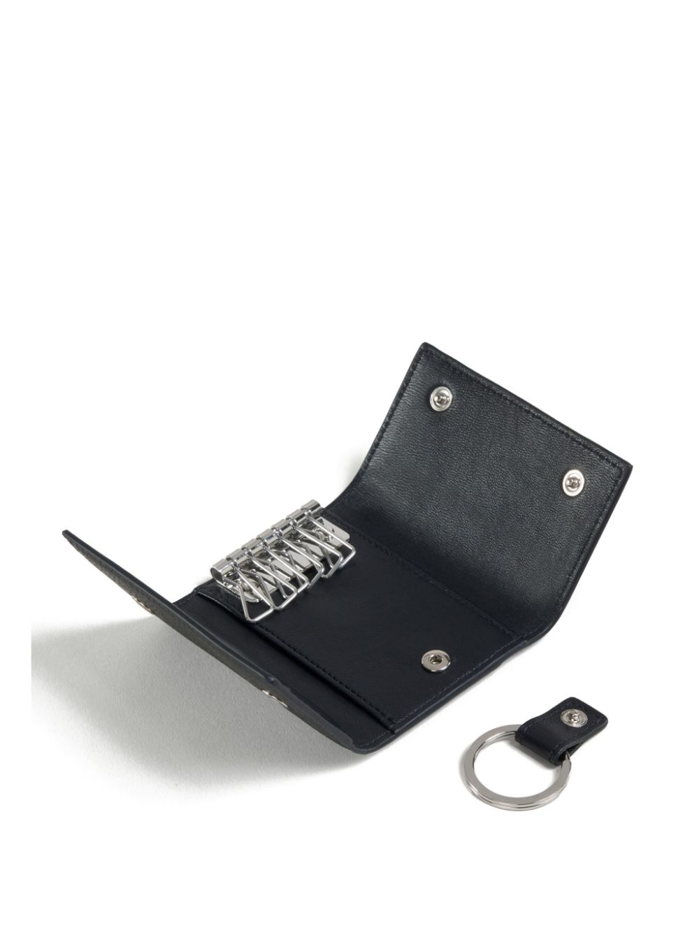 Marni logo-embroidered leather key holder Men