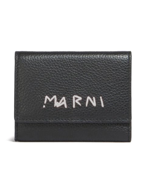 Marni logo-embroidered leather key holder Men