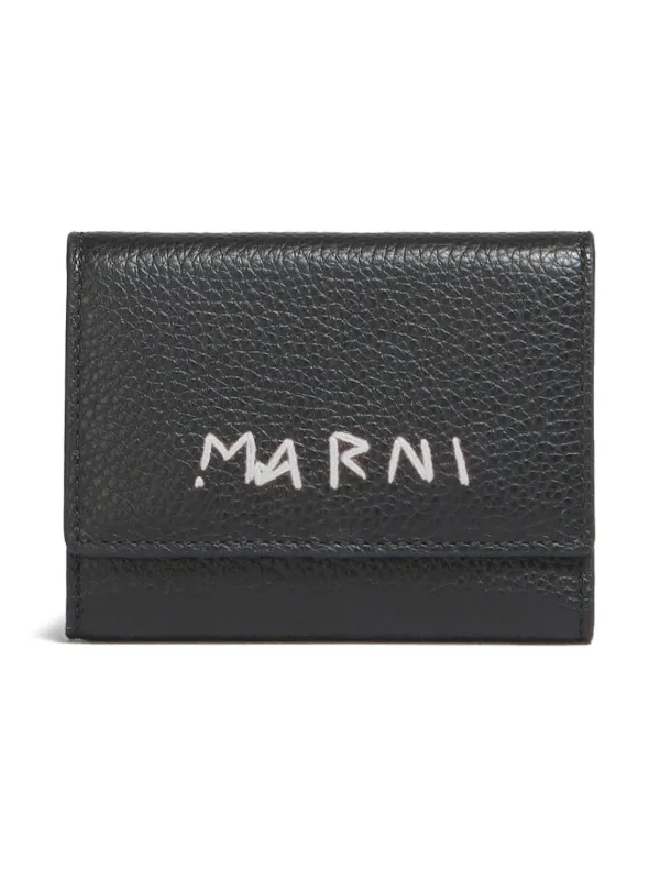 MARNI ロゴ入り ブラックレザー キーホルダー Marni ロゴ キーホルダー | ブラック | FARFETCH JP