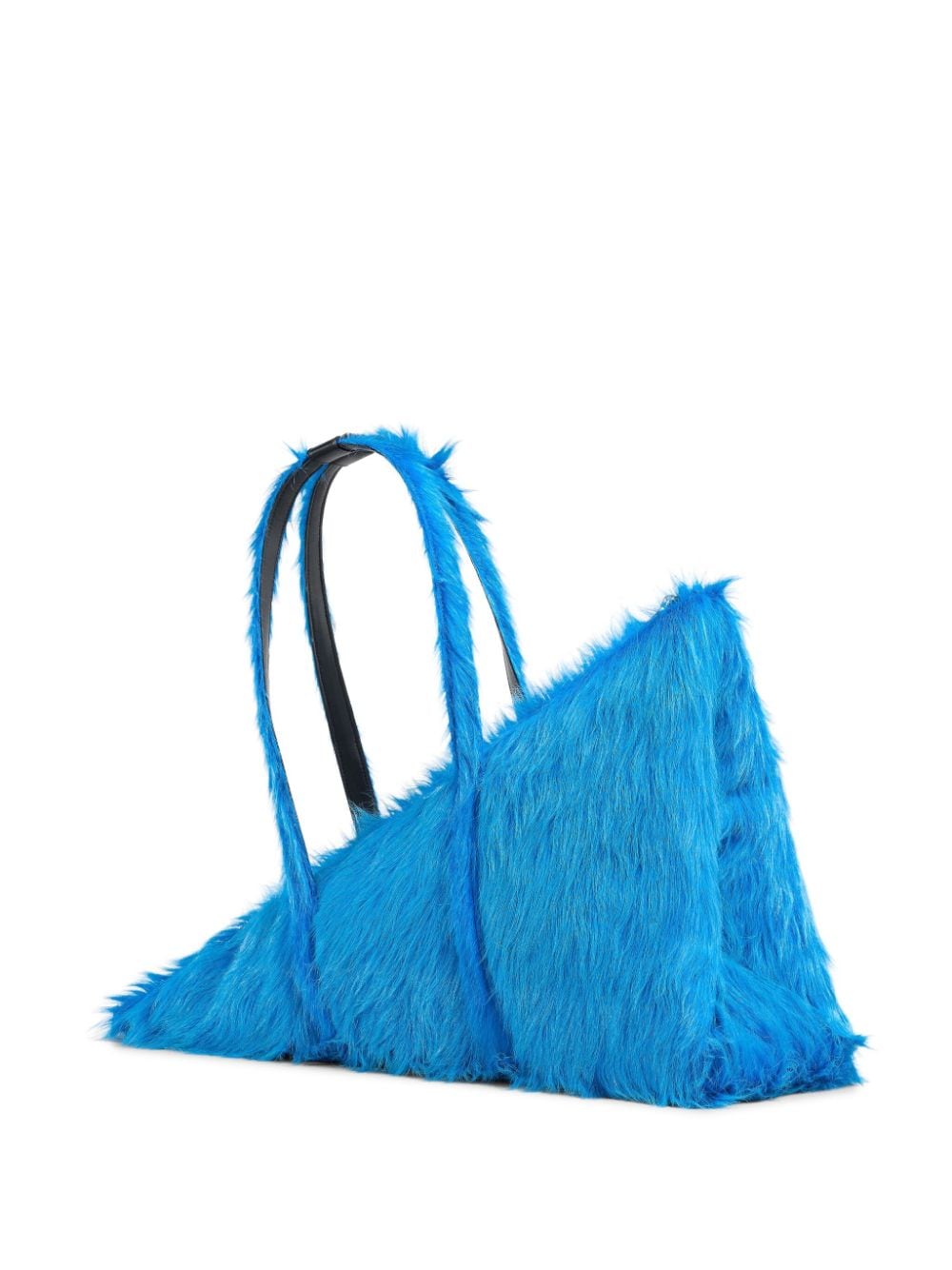 Shop Marni Prisma Shearling Tote Bag In Blue