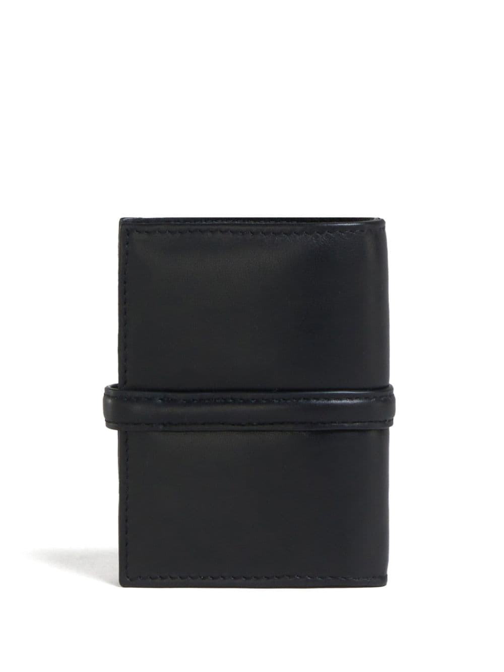 Shop Marni Prisma Bi-fold Leather Wallet In Black