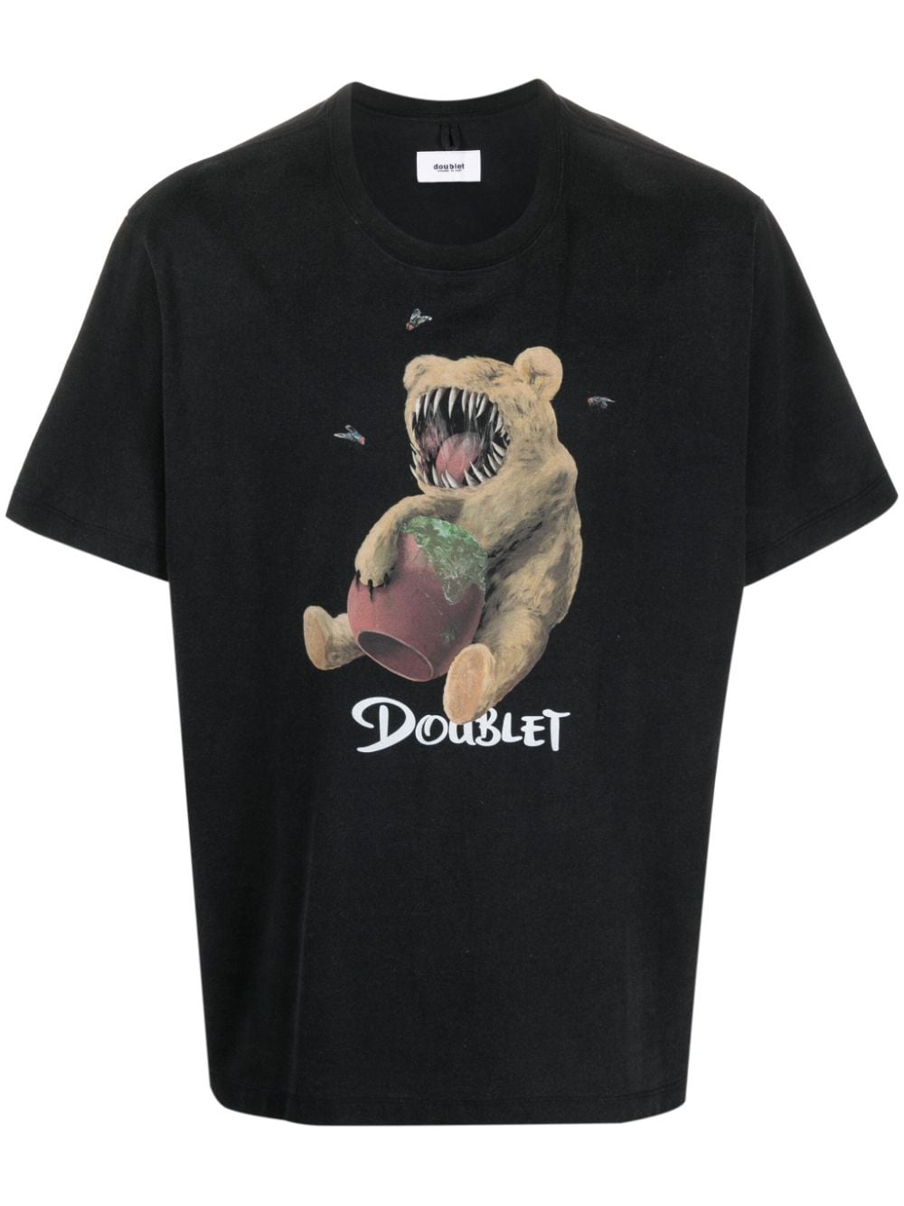 Shop Doublet Graphic-print Cotton T-shirt In Black