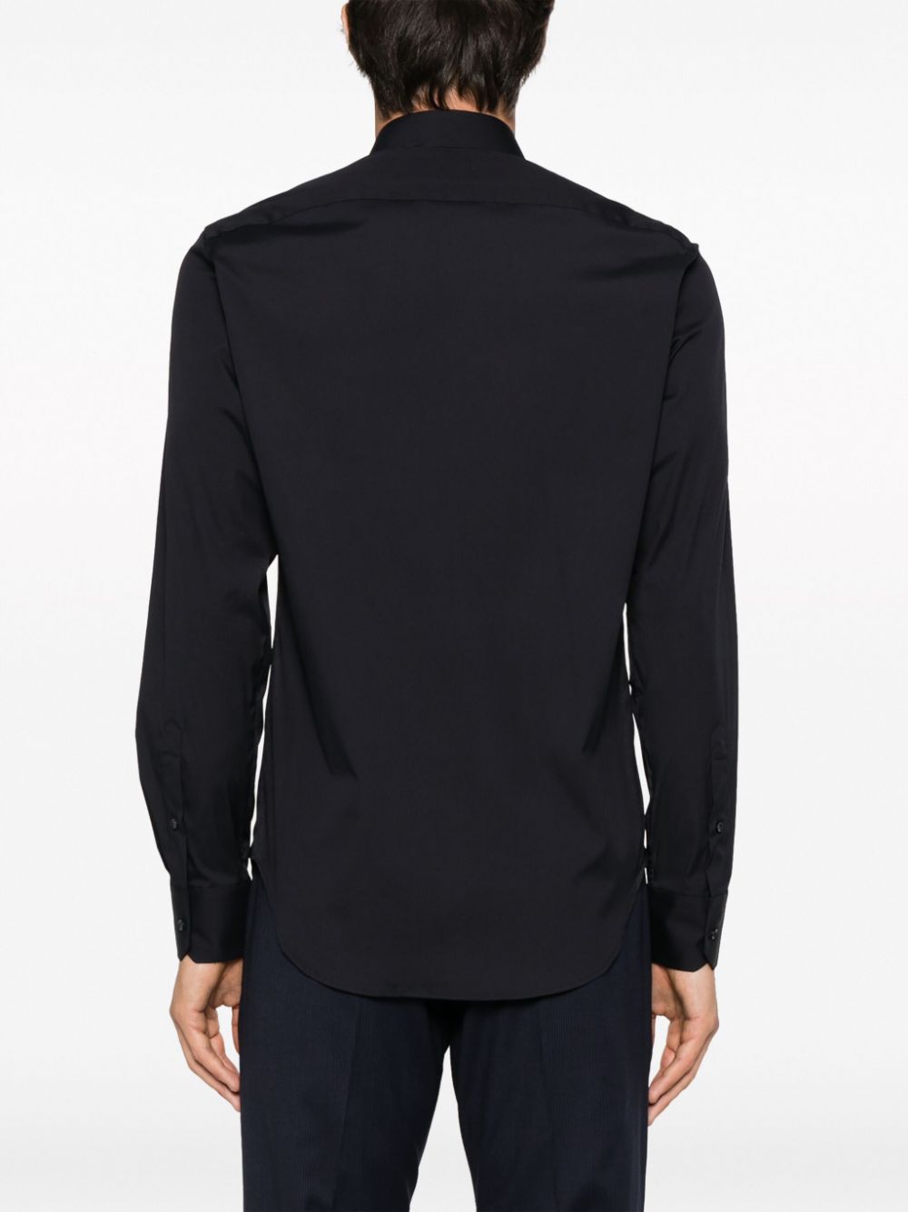 Shop Boggi Milano Slim-cut Cotton Shirt In Blue