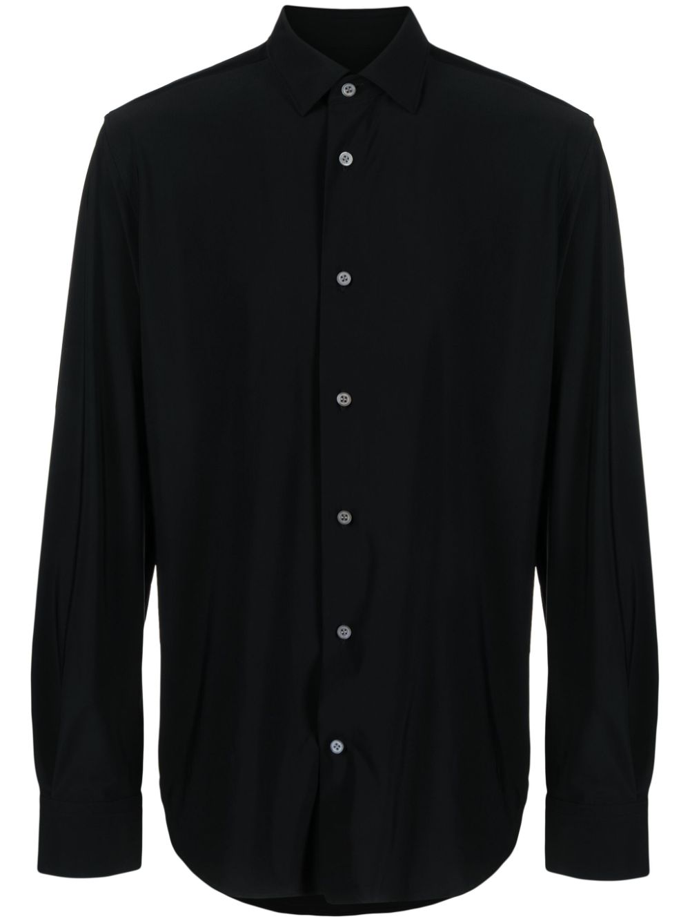 Boggi Milano Classic-collar Stretch Shirt In Black