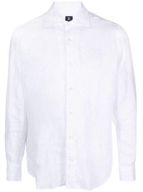 Boggi Milano spread-collar linen shirt Men