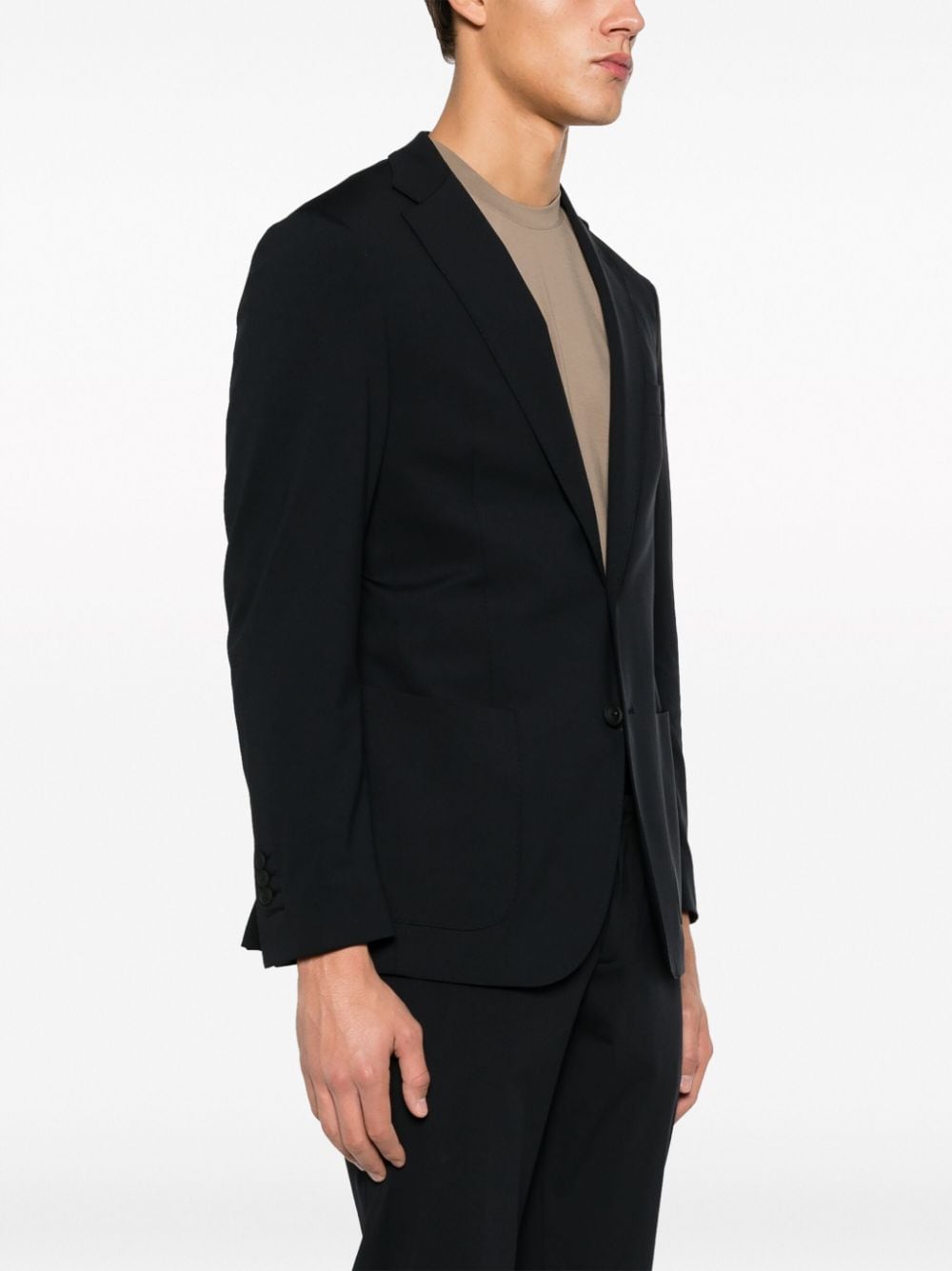 Shop Boggi Milano Peak-lapels Single-breasted Blazer In Black