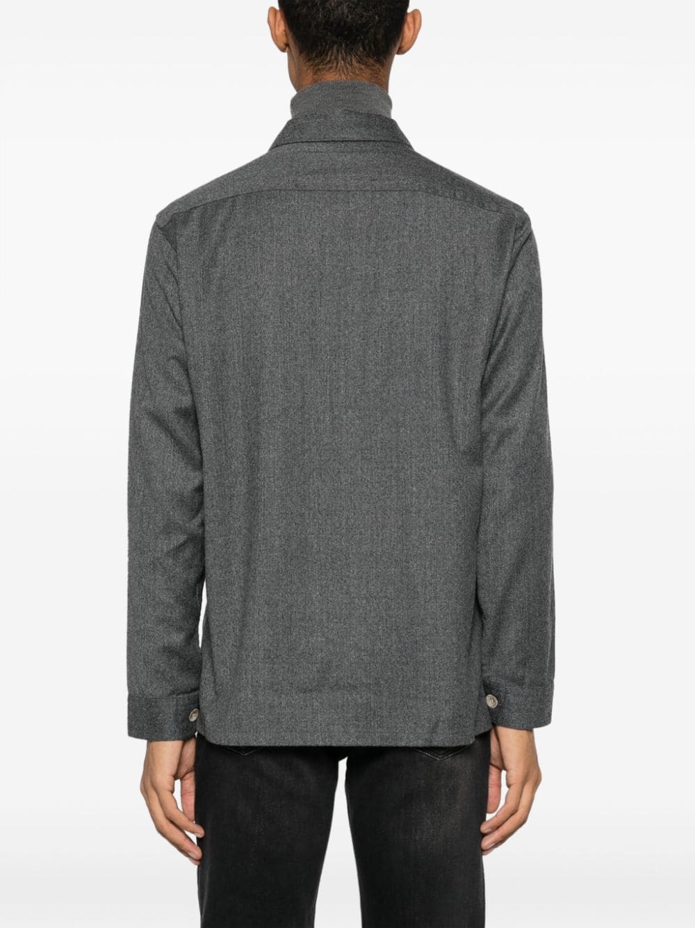 Shop Boggi Milano Mélange Wool Shirt Jacket In Grey