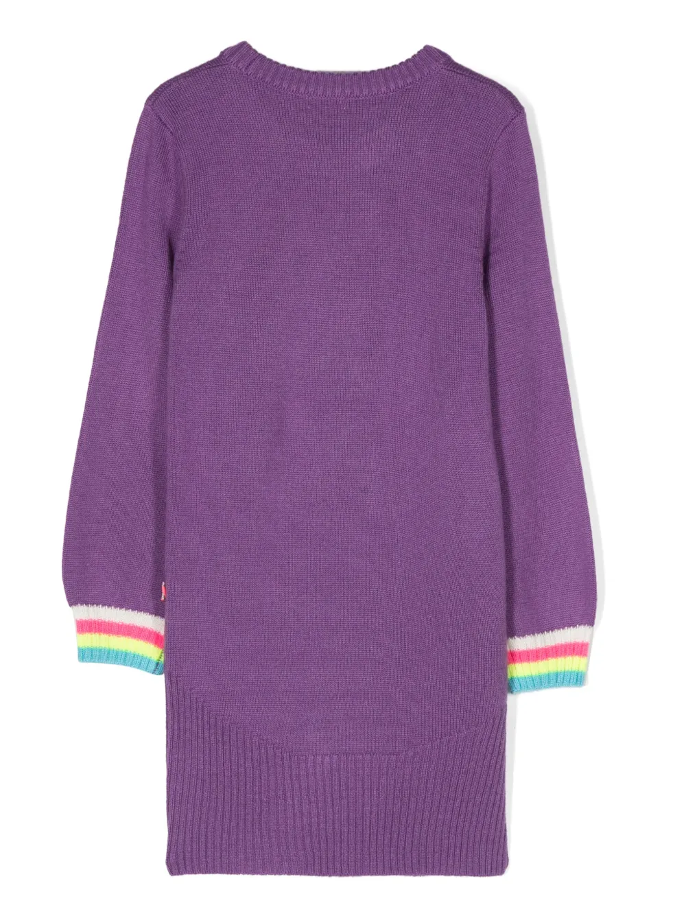 Billieblush intarsia-knit round-neck dress - Paars