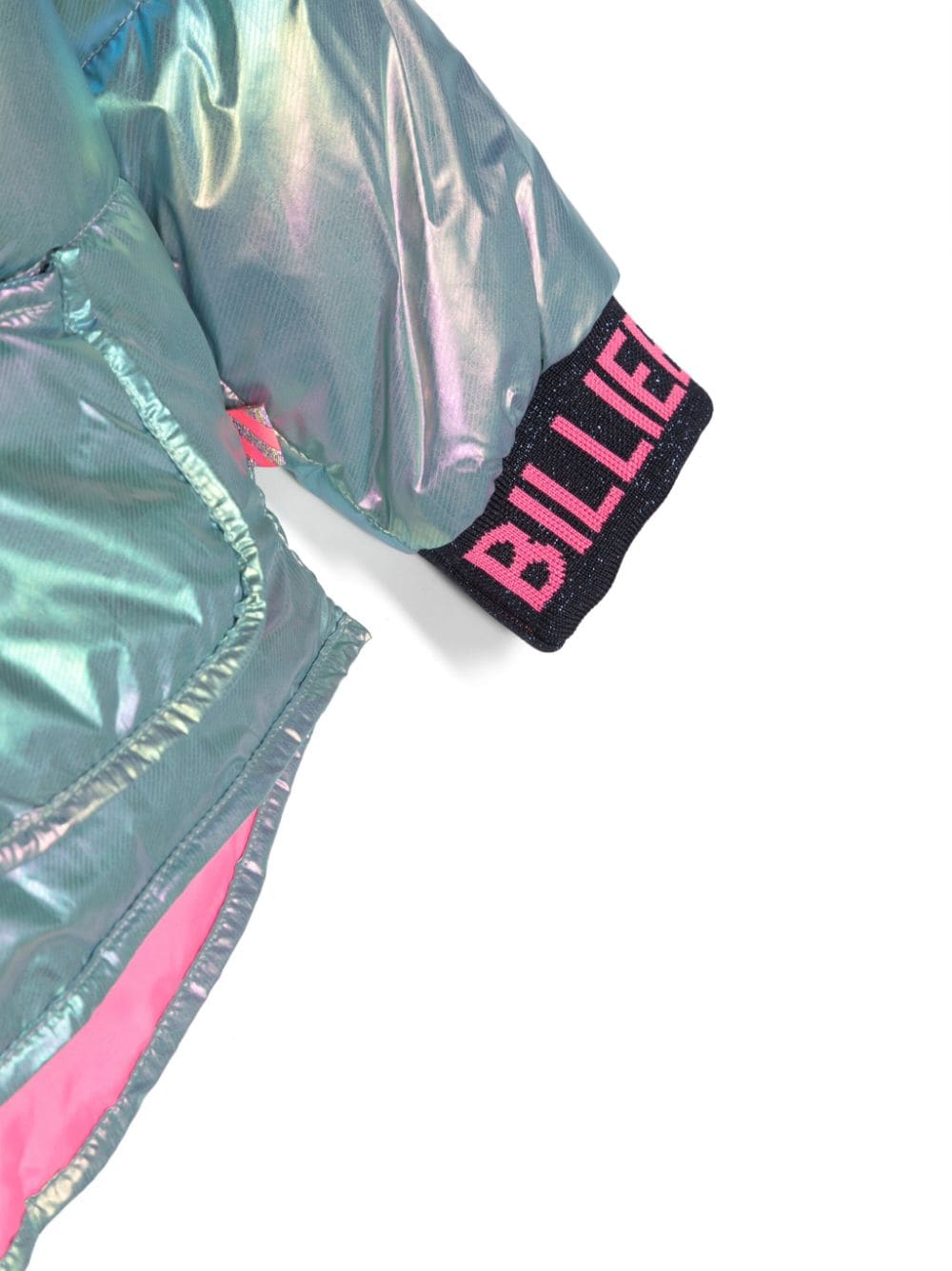 Shop Billieblush Iridescent-effect Padded Jacket In Blue