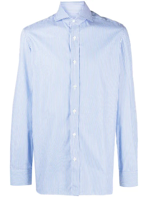 Borrelli long-sleeve striped cotton shirt