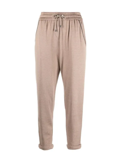 Pantalon à coupe fuselée en coton mélangé - Brunello Cucinelli - Modalova