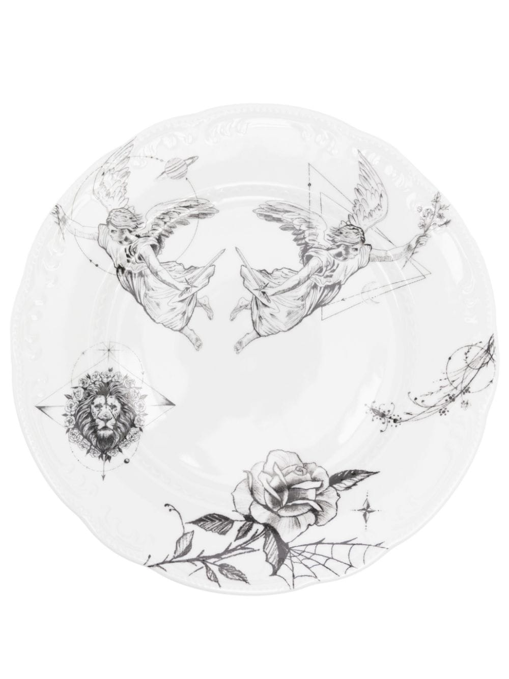 Golden Goose Graphic-print Porcelain Plate In White
