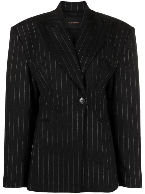 THE ANDAMANE Ottavia Hourglass pinstripe blazer