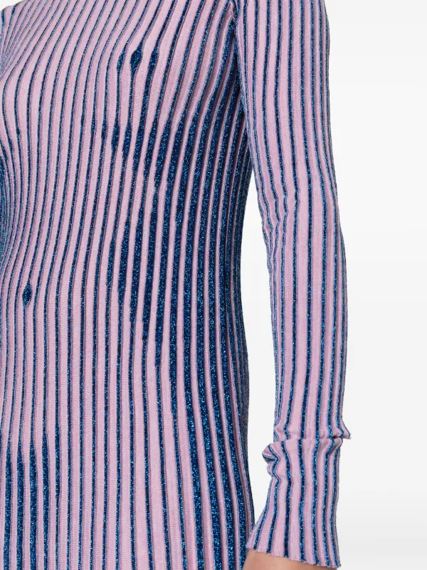 Jean Paul Gaultier Trompe l'oeil Lurex Midi Dress | Pink Jean Paul Gaultier Trompe l'oeil Lurex Midi Dress | Pink