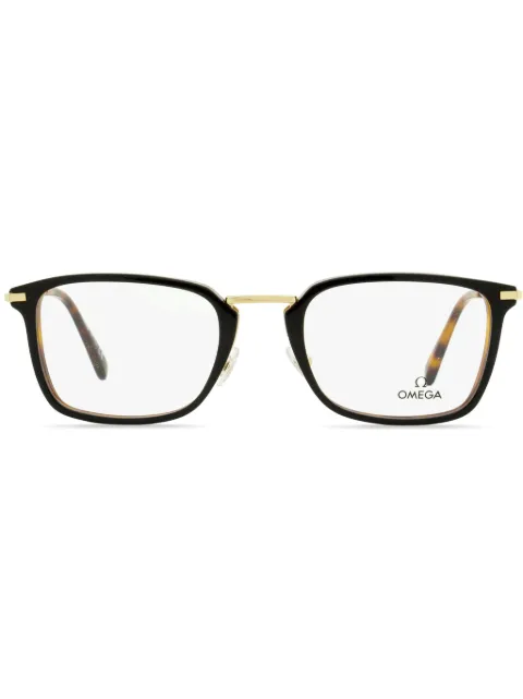 OMEGA EYEWEAR lentes con armazón rectangular y logo grabado