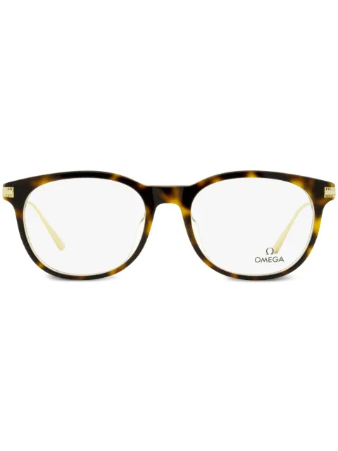 OMEGA EYEWEAR Runde Brille in Schildpattoptik
