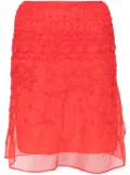 Cecilie Bahnsen Vida smocked organza skirt - Red