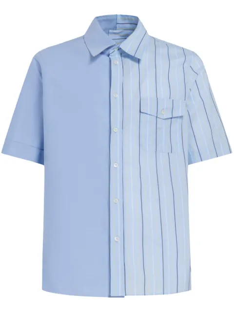 Marni colour-block striped cotton shirt Men