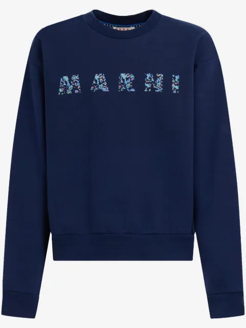 Marni logo-print cotton sweatshirt