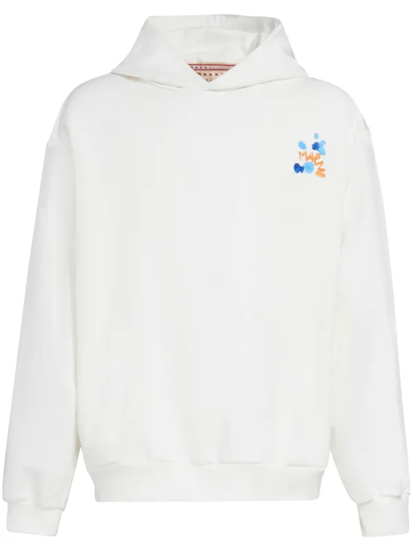 パーカー・フーディ Marni Relaxed-Fit Cotton Hoodie With Logo Print Marni logo-print Cotton Hoodie | Blue | FARFETCH