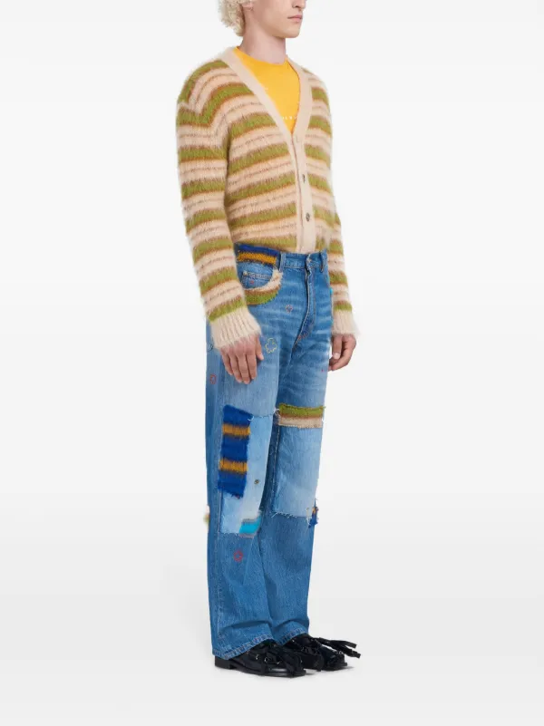 Marni パッチワークデニムパンツ Marni パッチワーク ストレートジーンズ | ブルー | FARFETCH JP
