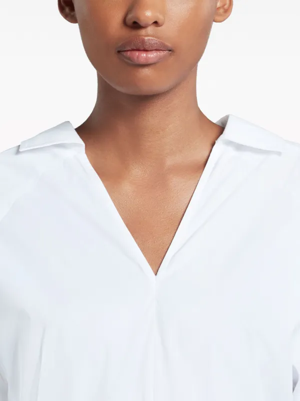 Marni V-neck Cotton Blouse | White | FARFETCH