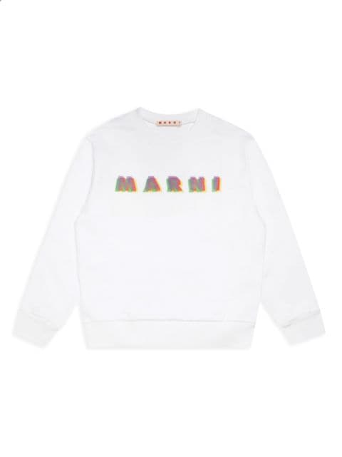 Marni Kids logo-print cotton sweatshirt