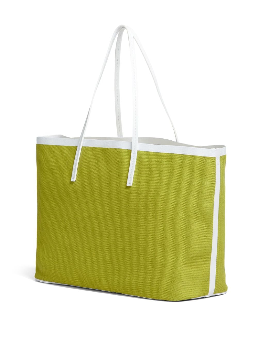 Shop Marni Small Janus Logo-embroidered Tote Bag In Green