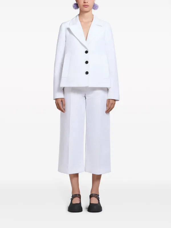 Marni クロップド ワイドパンツ | ホワイト | FARFETCH JP
