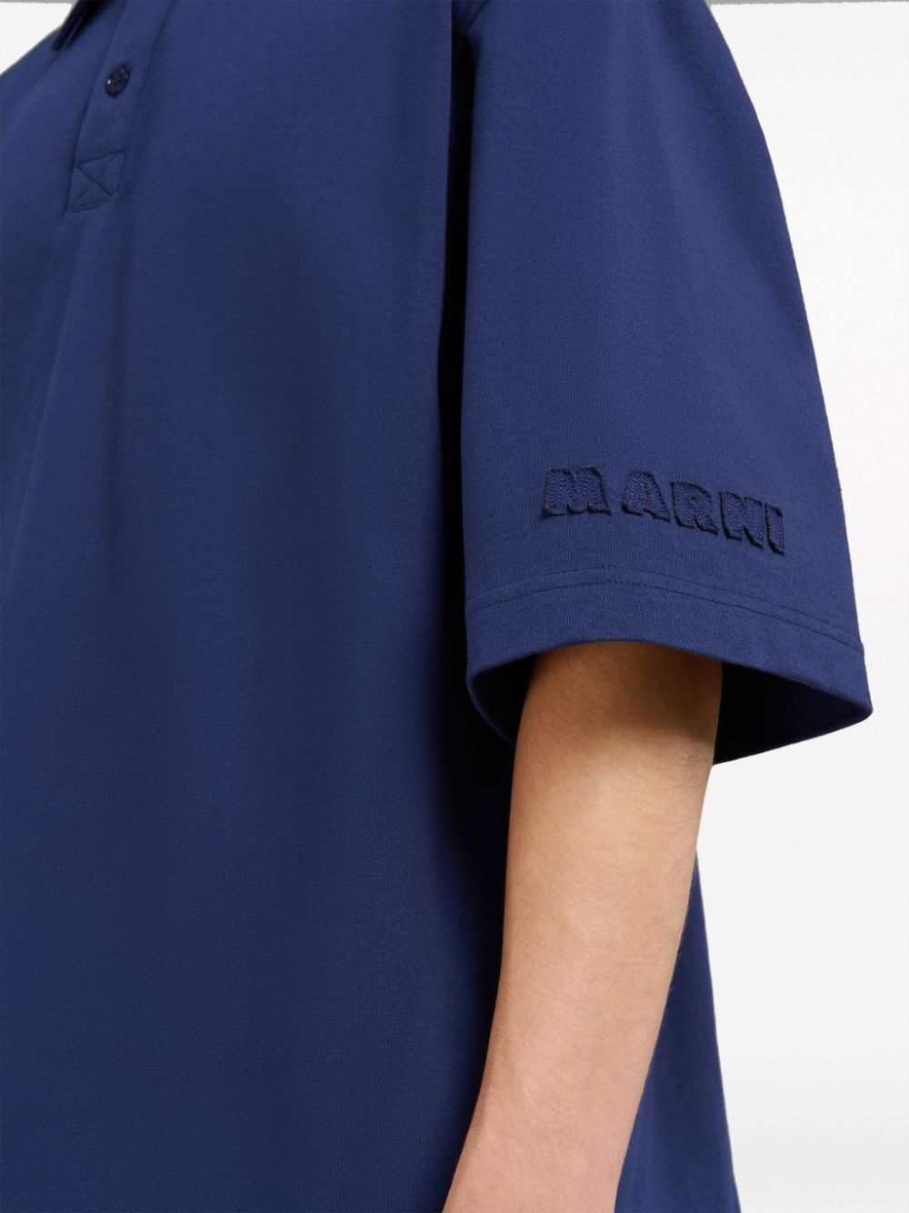 Marni logo-patch cotton polo shirt Men