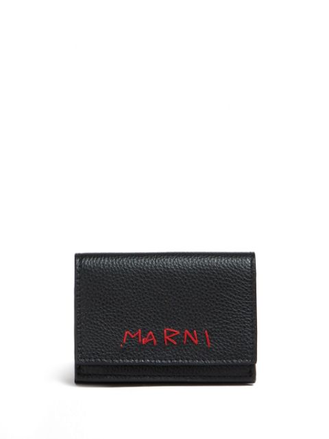 Marni logo-applique leather wallet Men