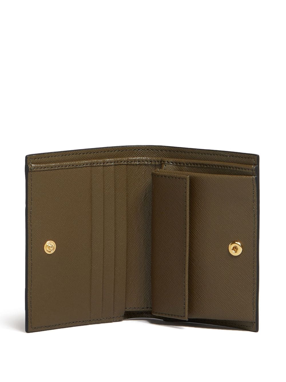 Shop Marni Colour-block Bi-fold Leather Wallet In Grün