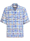 Marni graphic-print silk shirt - Blue