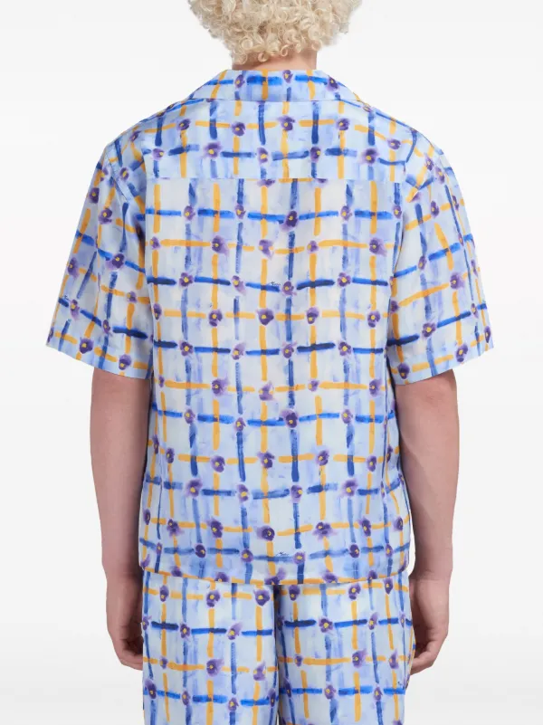 お値下げしました。MARNI　ITALY製　シルク　トップス Marni グラフィック シルクシャツ | ブルー | FARFETCH JP