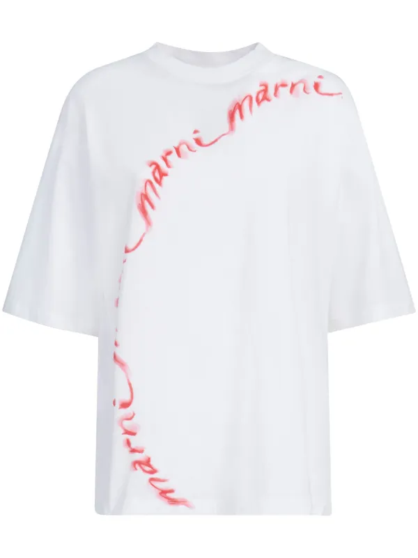 Marni Logo-print Cotton T-shirt in White