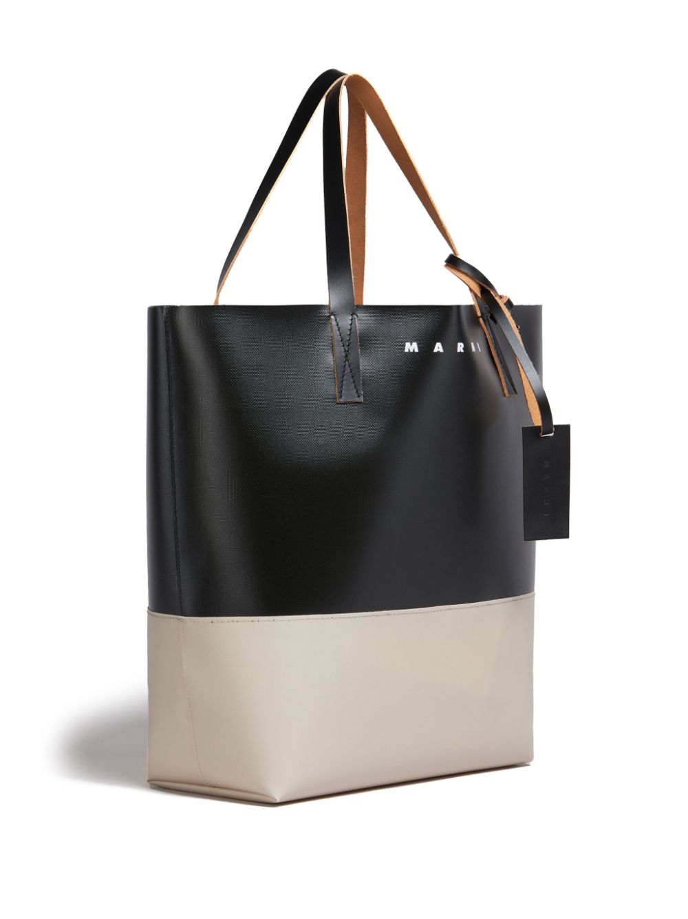 Shop Marni Tribeca Two-tone Tote Bag In Black
