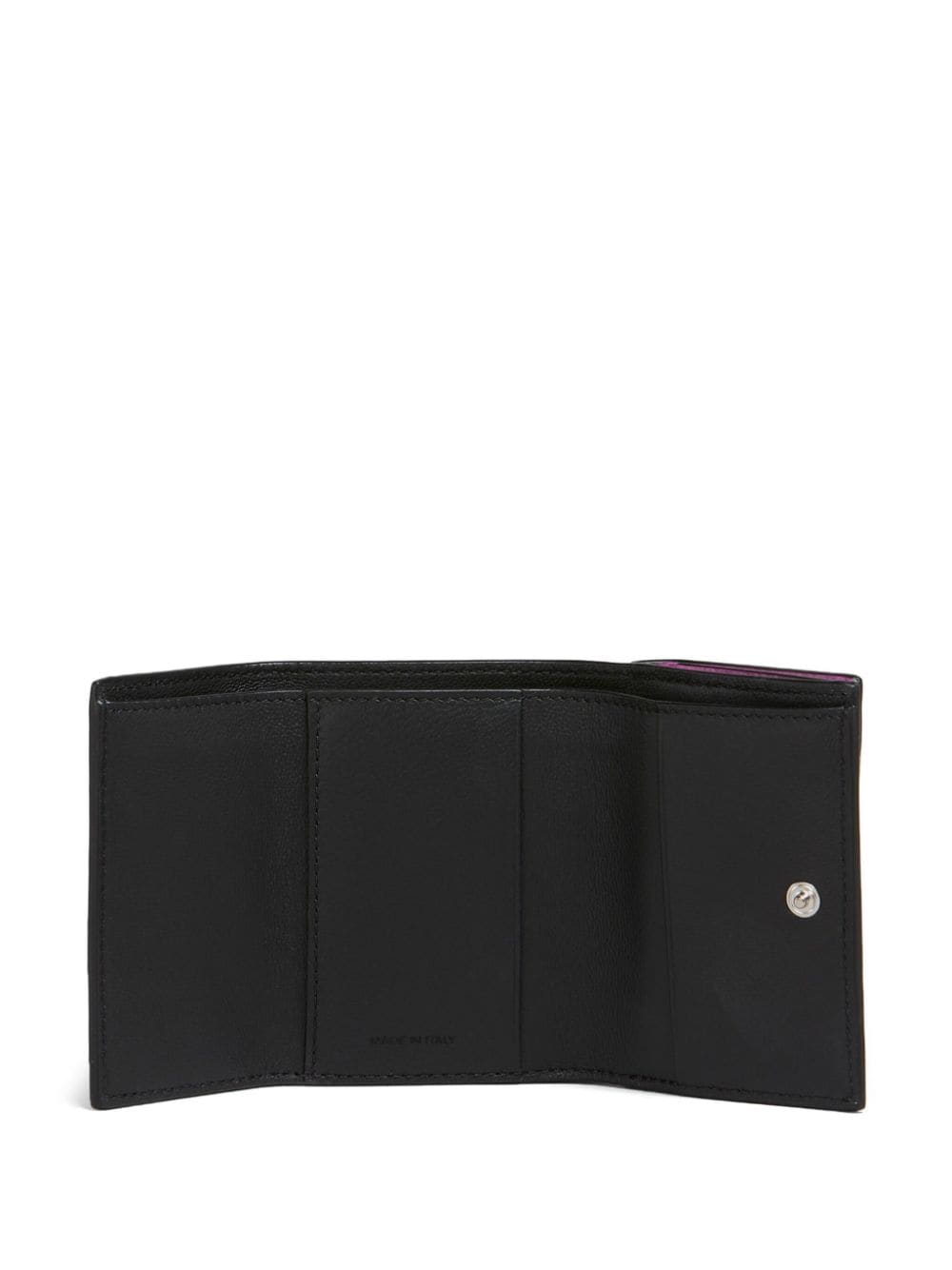 Marni Leren portemonnee met geborduurd logo Roze