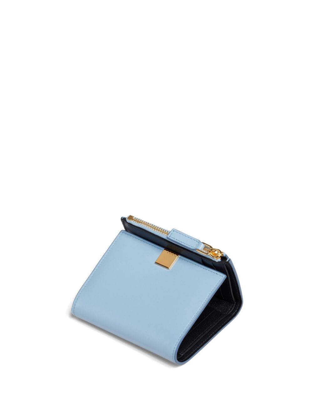 Shop Marni Tri-fold Leather Wallet In Blue