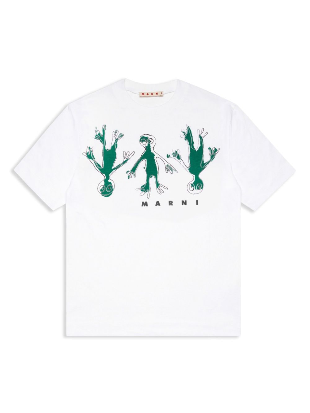 Marni Kids Katoenen T-shirt met logoprint Wit